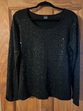 Saks Fifth Ave Black Brand Women's Black Sequin Sweater